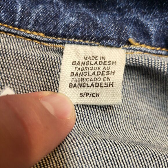 Signature Levi Jean Jacket Womens S Blue Denim Trucker - Picture 5 of 9